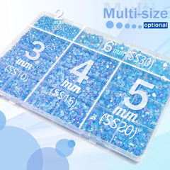Piedras resina azul AB 5mm de qiipii para destellos visibles en decoraciones.