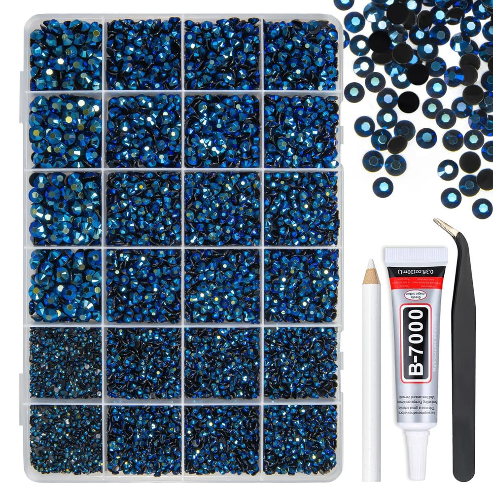 Piedras resina azul tinta qiipii 2mm para brillo en uñas