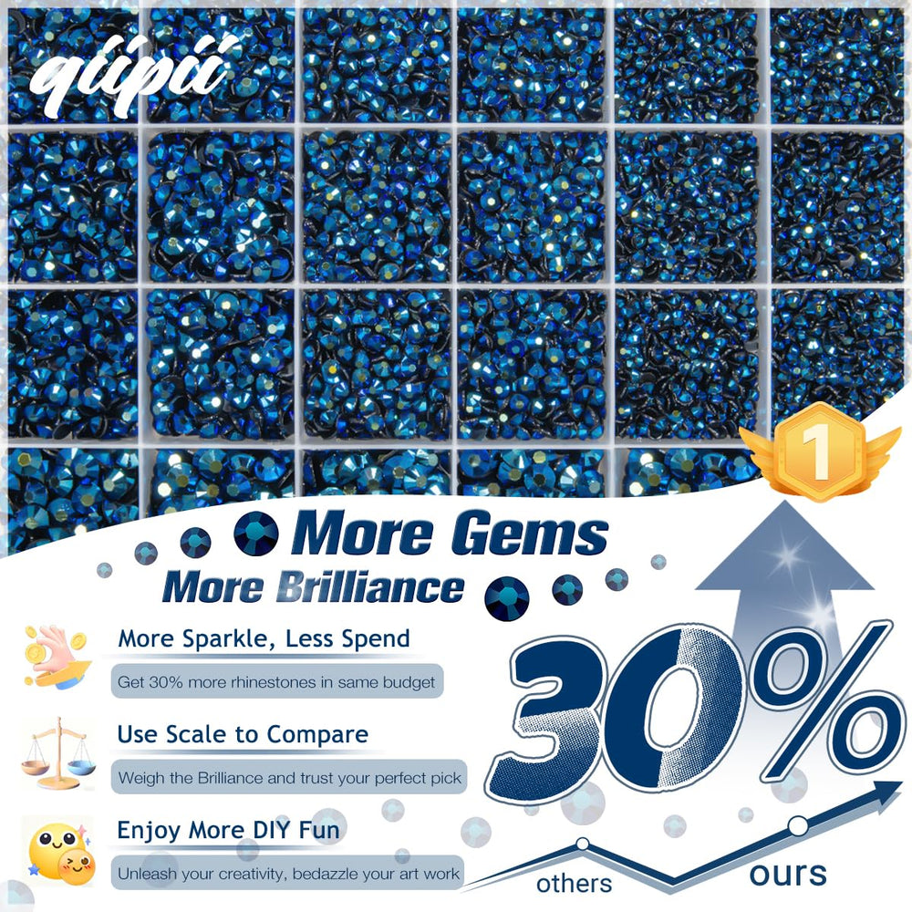 Piedras resina azul tinta qiipii 3mm para decoración de vasos