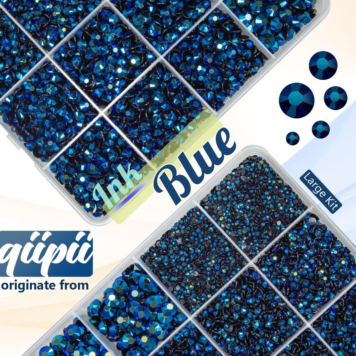 Piedras resina azul tinta qiipii 5mm para ropa y accesorios