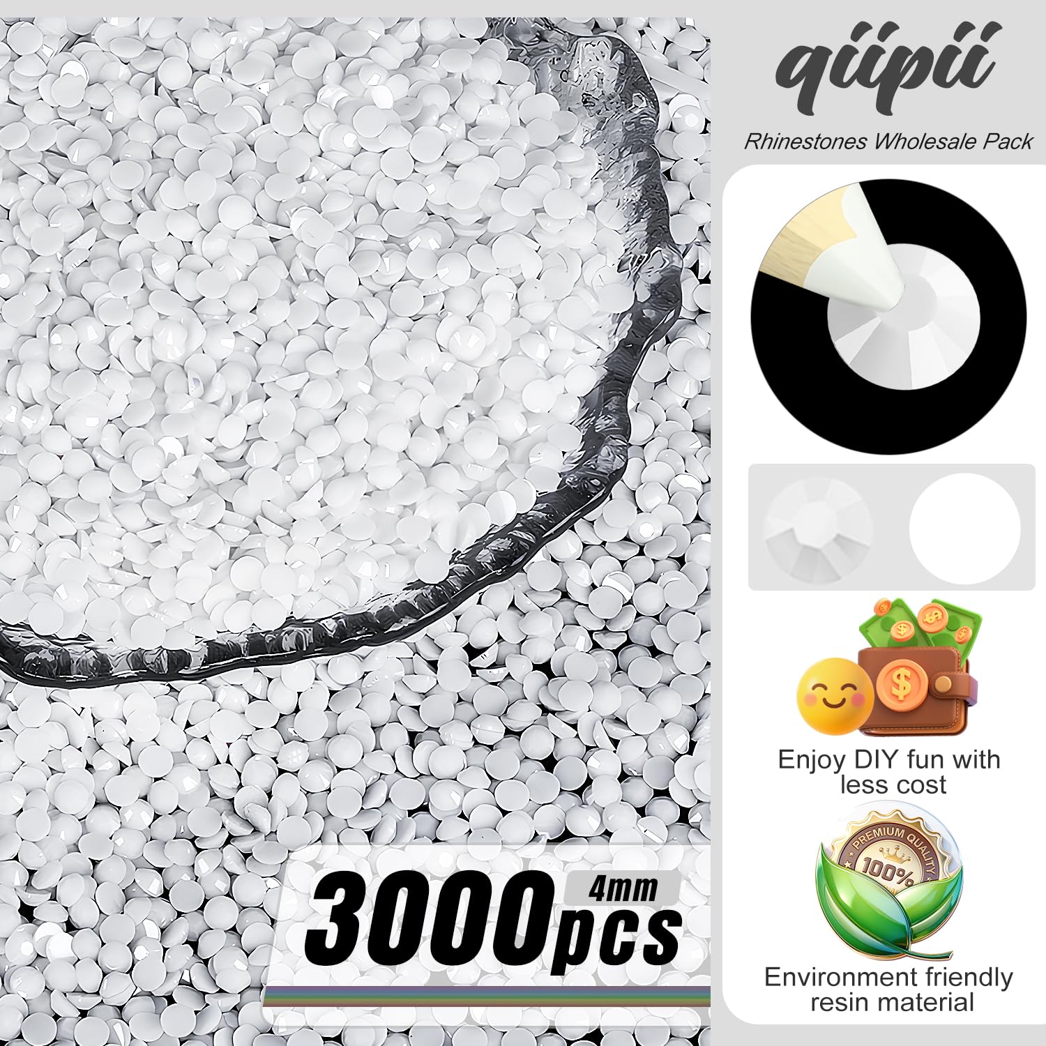 Piedras qiipii para vasos, destellos sutiles y brillo duradero.