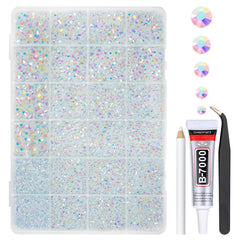 Qiipii piedras resina blanco AB 2 mm para joyería y manualidades brillantes.
