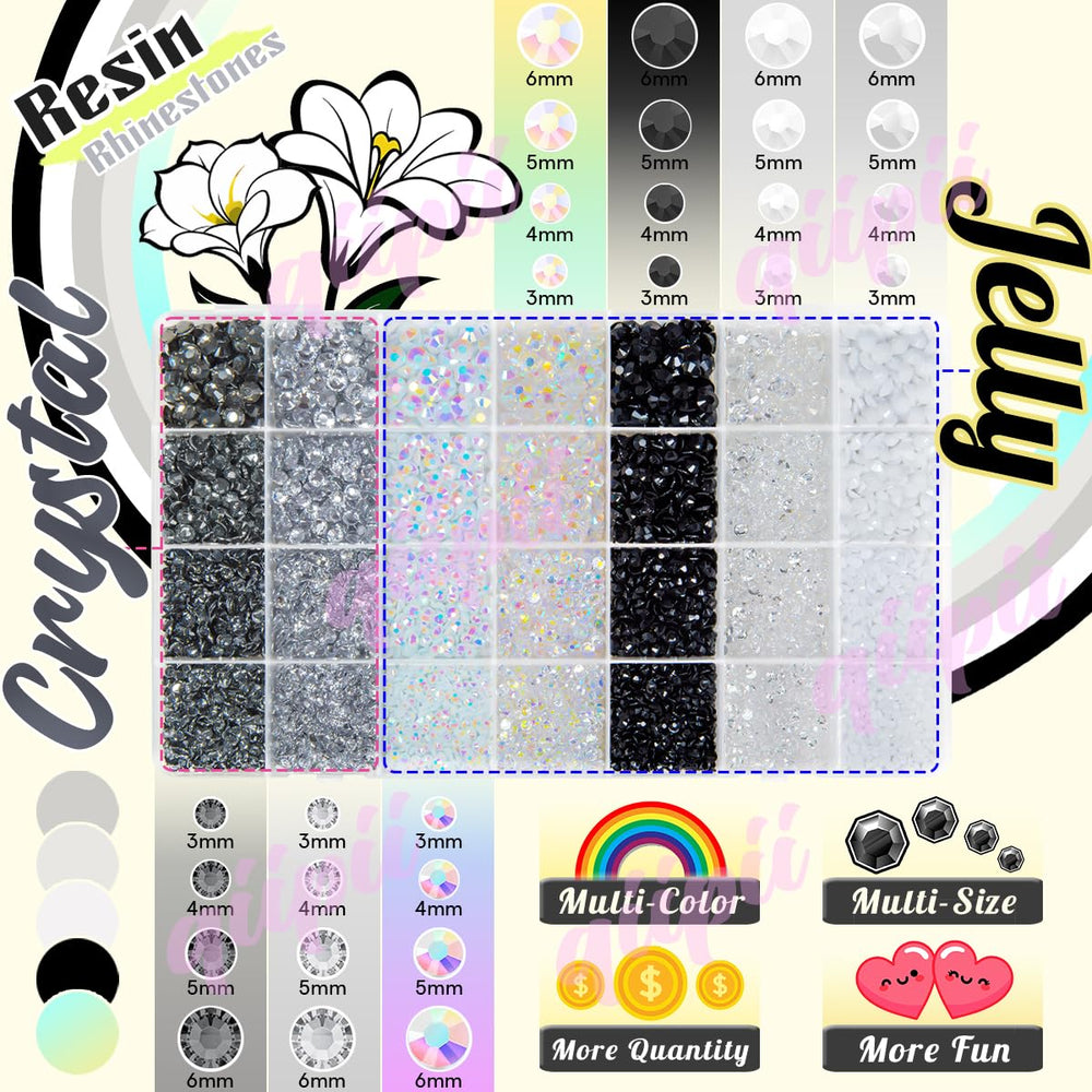 qiipii piedras resina redondas 3–6 mm para proyectos variados