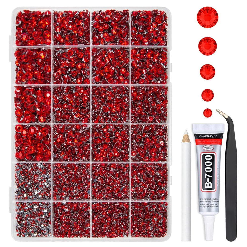 qiipii Piedras de resina rojas 2 mm para decorar joyería y manualidades.