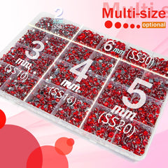 qiipii Piedras de resina rojas 4 mm para uñas y prendas decorativas.