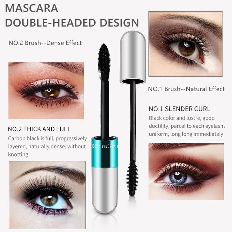 Qiiztooz mascara sin grumos para acabado suave y uniforme.