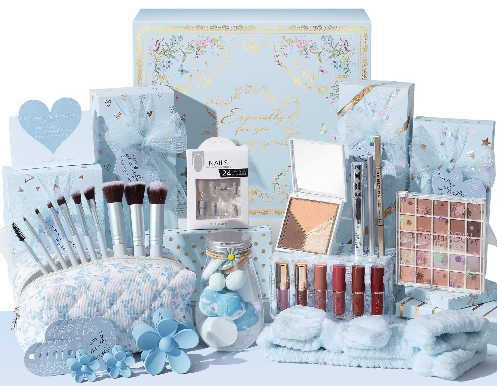 Caja regalo de belleza Qinline para adolescentes, contenido variado para descubrir looks