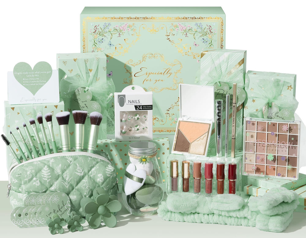 Qinline caja-regalo de maquillaje para adolescentes con tarjetas de afirmaciones inspiradoras