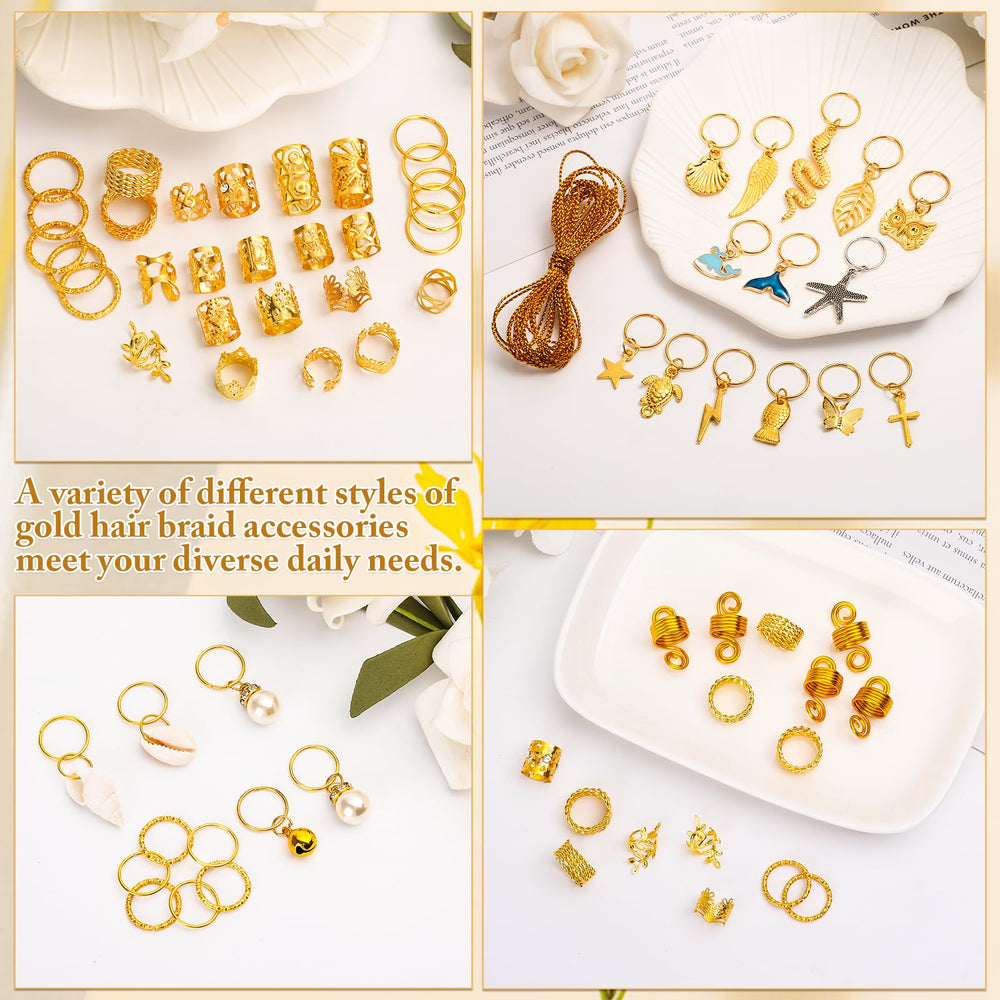 Clip dorado para trenzas con detalle único y brillo suave.