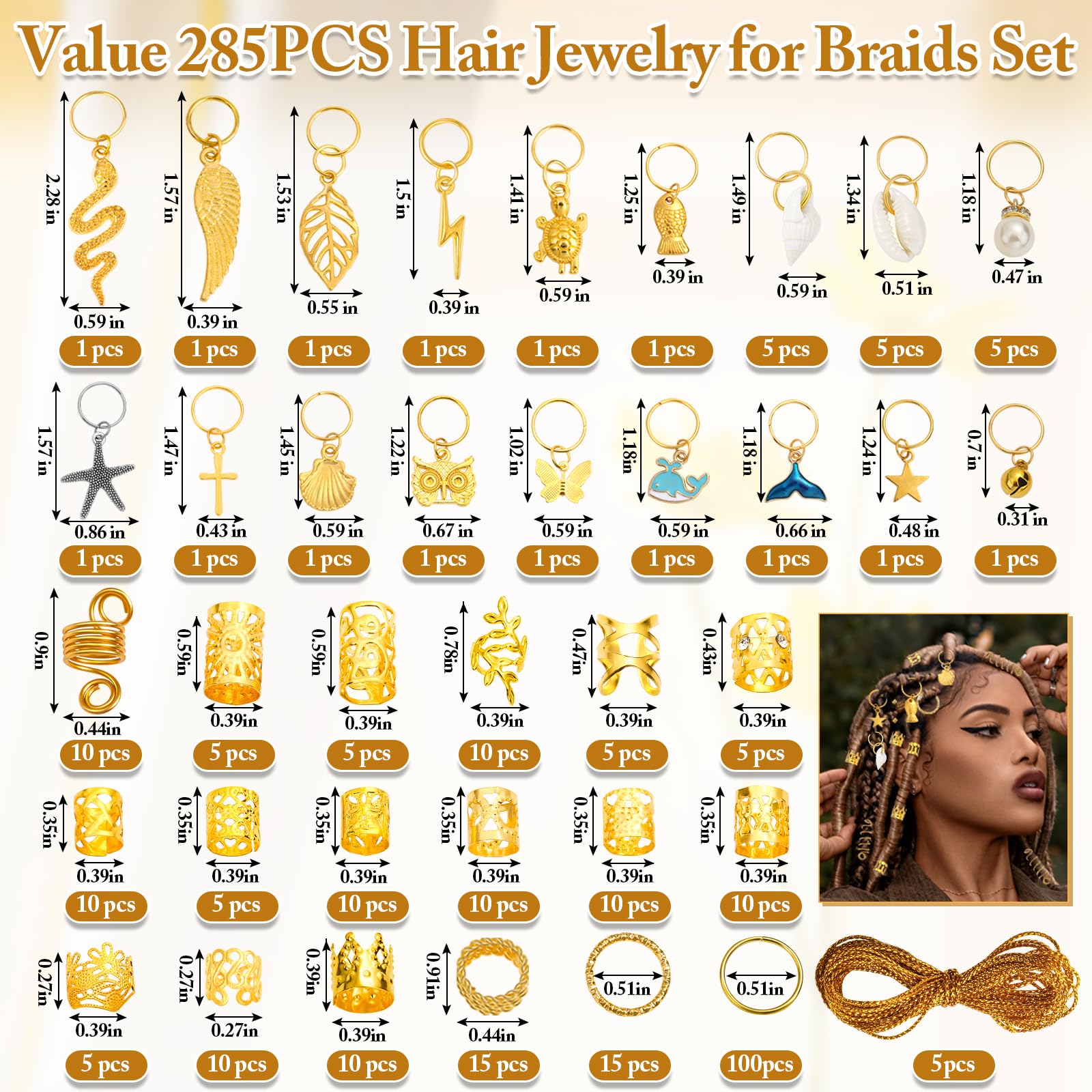 Regalo ideal con joyas doradas para cualquier ocasión.