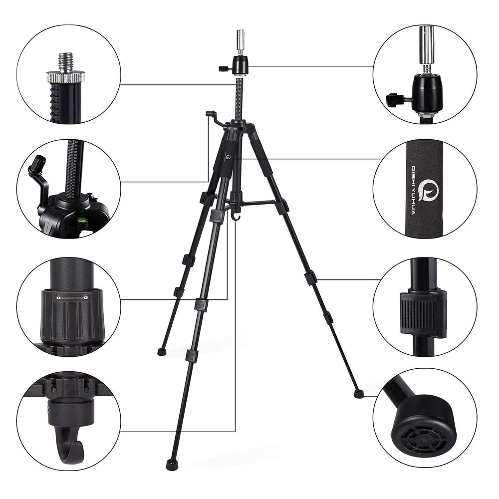 QISHI YUHUA Wig Stand altura ajustable para trabajar a la medida