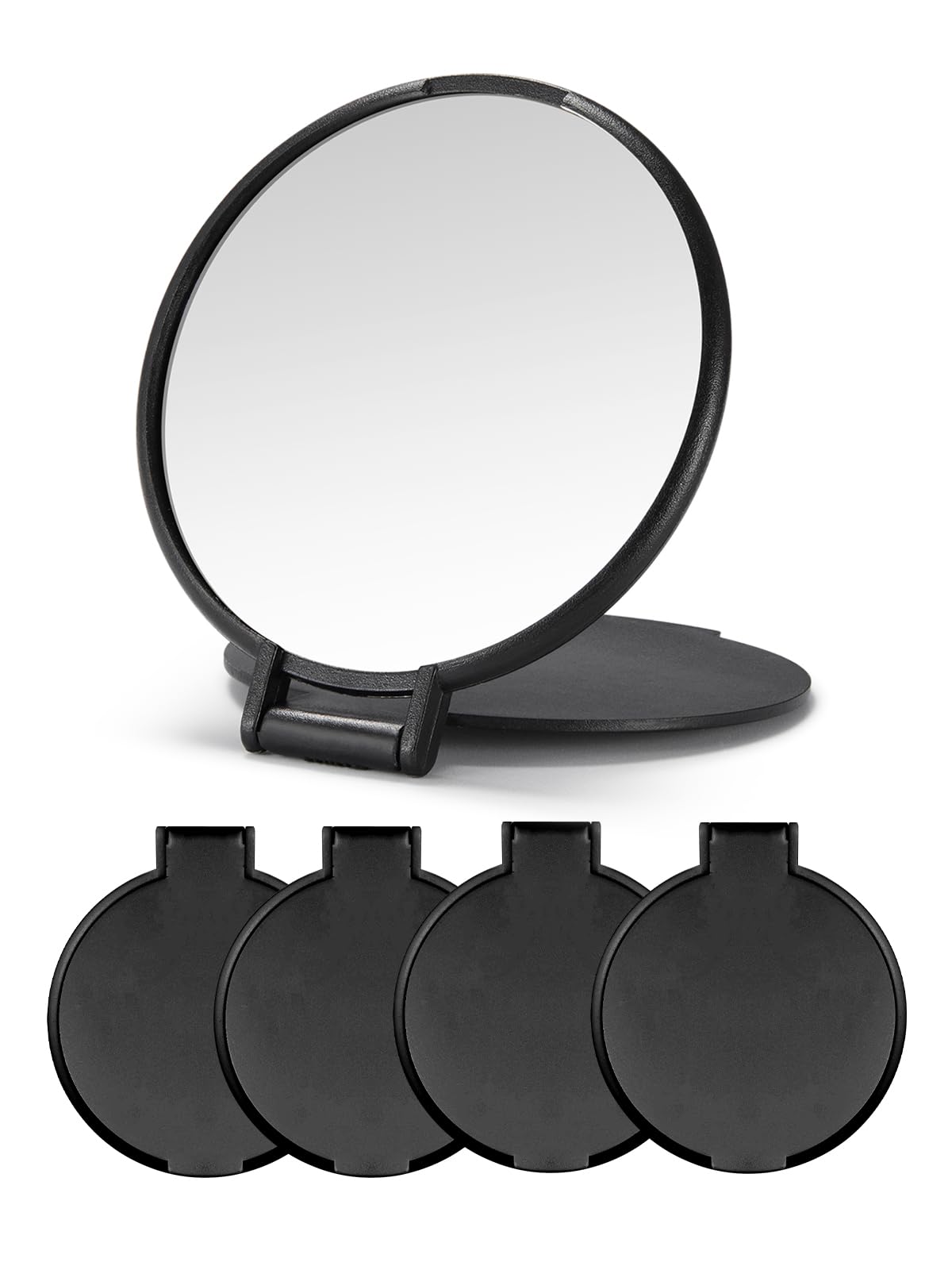 Qislee espejo compacto negro para bolso, ideal para retoques rápidos