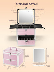 Qislee espejo LED ajustable con iluminación para maquillaje preciso