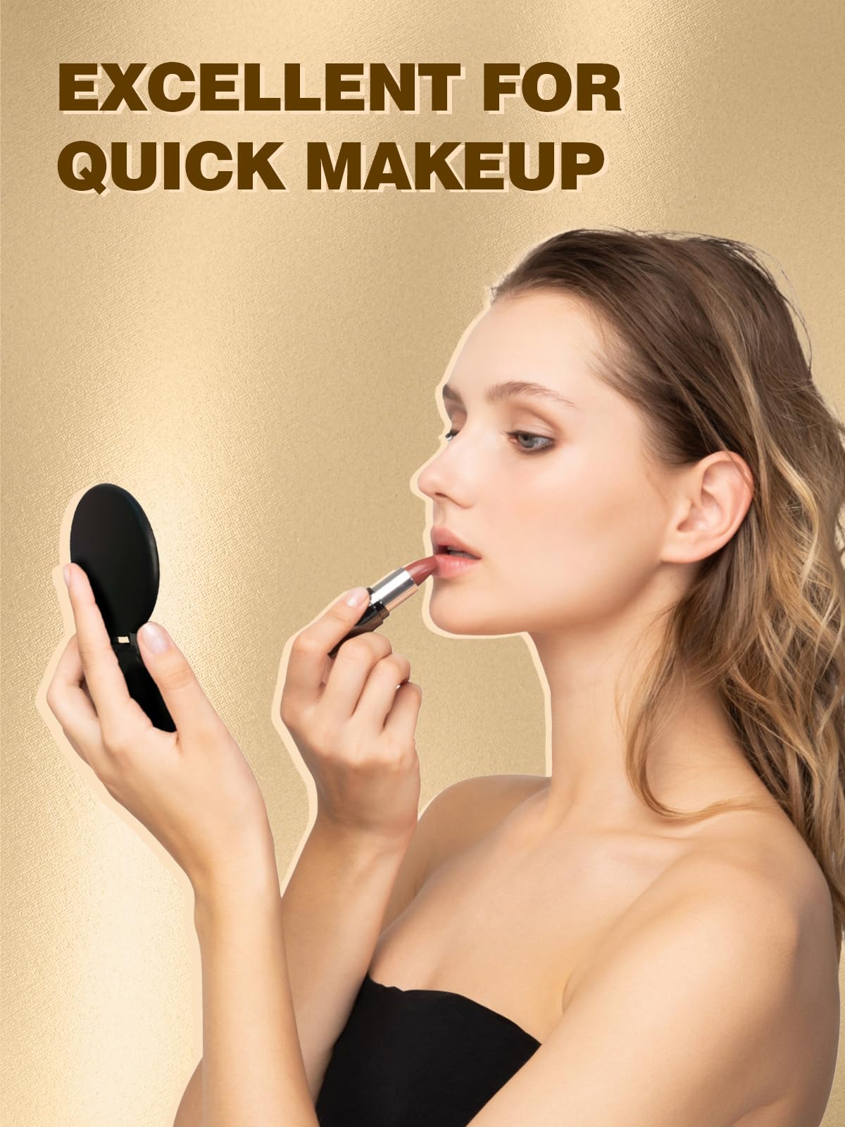 Qislee espejo de tamaño compacto, ideal para bolsos