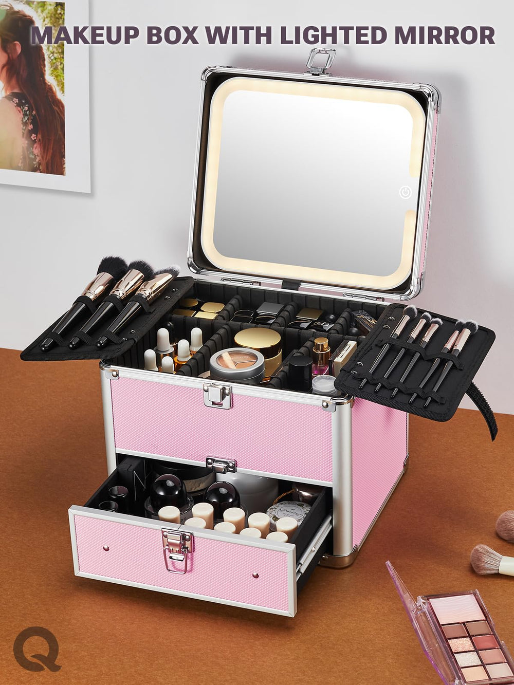 Qislee regalo ideal para amantes del maquillaje, práctico para viajar