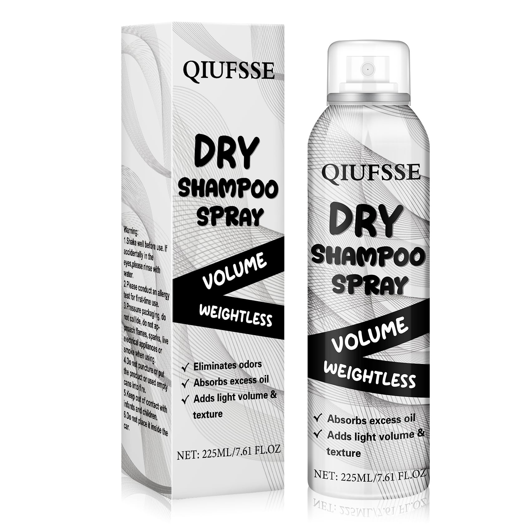 Qiufsse champú seco en aerosol para aplicación rápida y cabello fresco.