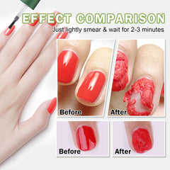 QIUFSSE apply-on-nail topcoat image showing even coverage before removal.