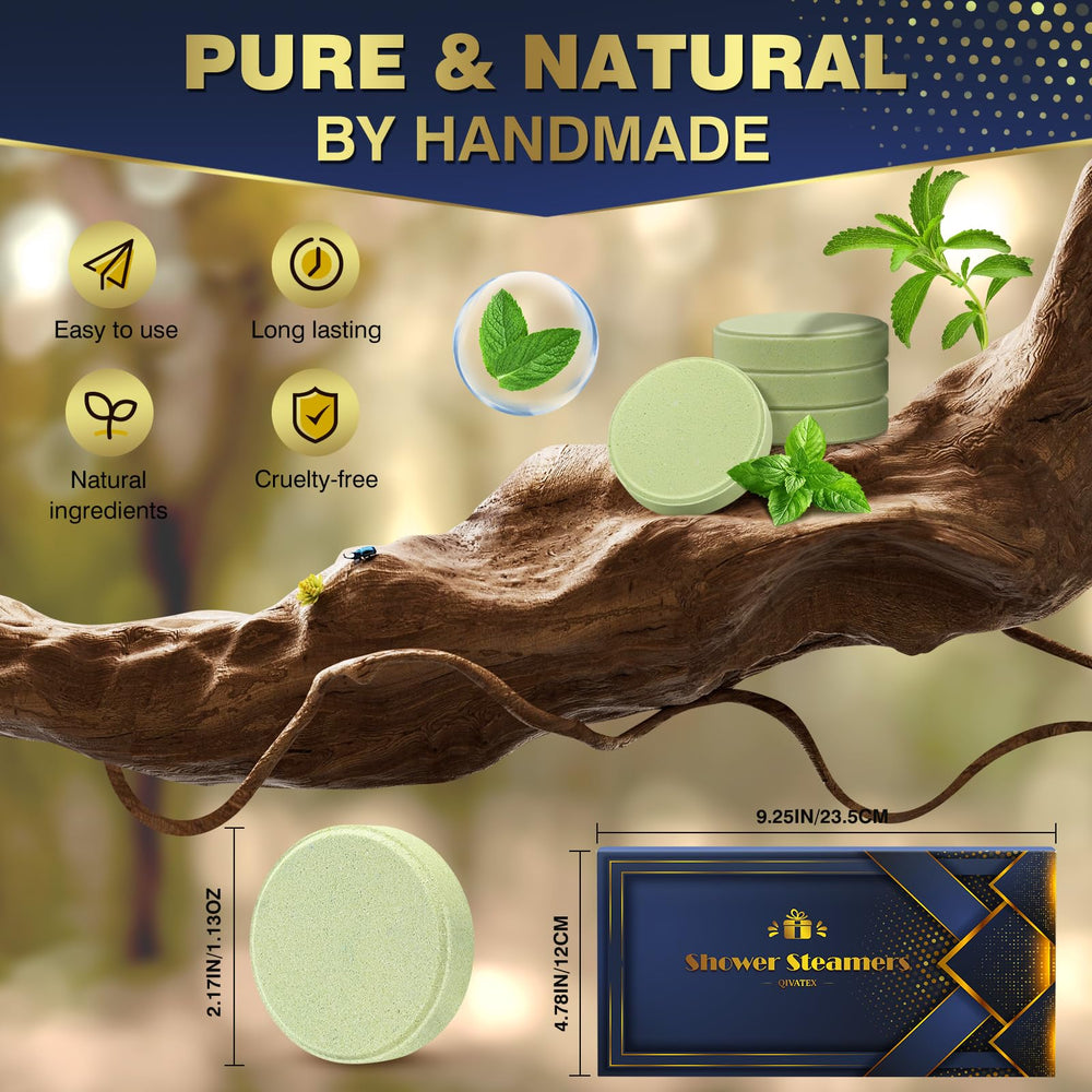 Bomba de ducha Qivatex con aroma a menta para respiración fresca.