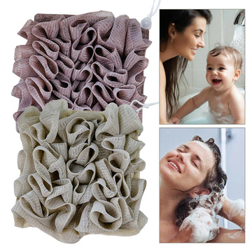 QIYUDA lufa textura suave gris, sensación cómoda durante el baño.