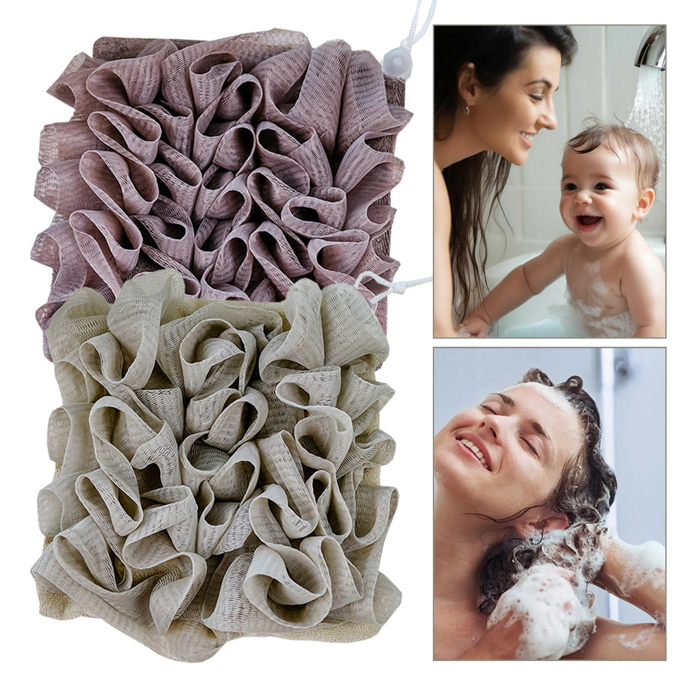 QIYUDA lufa textura suave gris, sensación cómoda durante el baño.