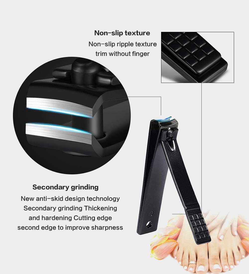 Estuche de cuero negro QLNE para guardar el kit de manicura