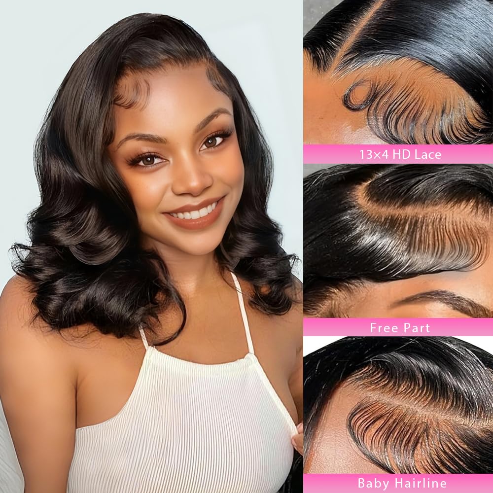 Qmaple Bob Wig densidad 180% con volumen suave y real