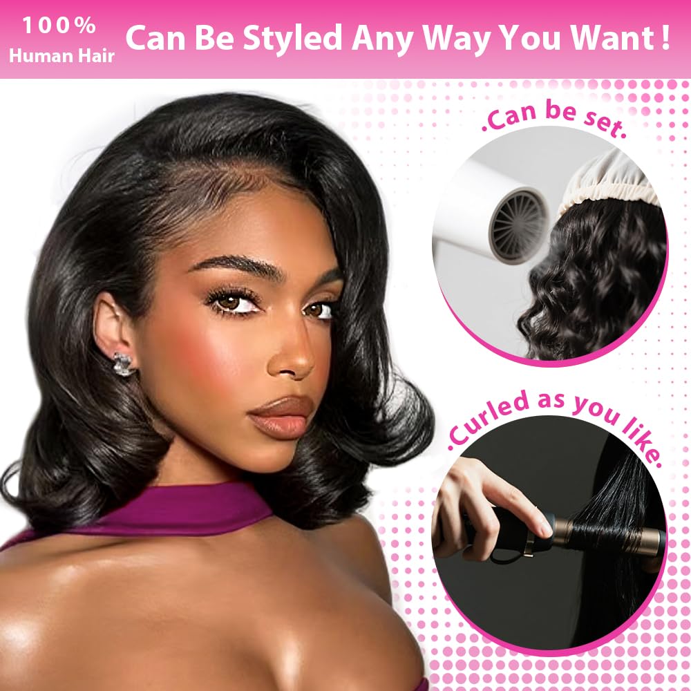 Qmaple Bob Wig con línea natural previamente trabajada