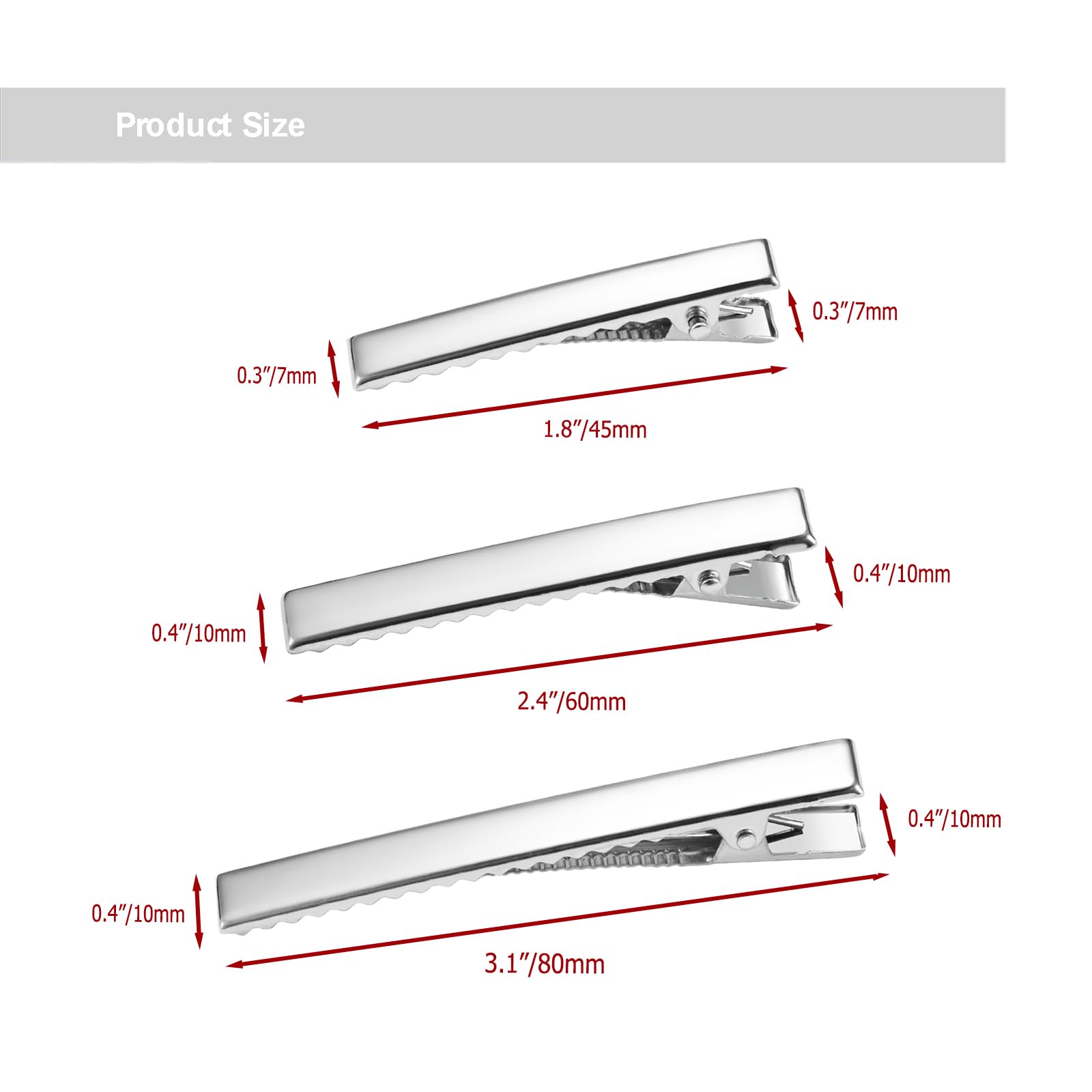 Pinza alligator Qoneyik de 2,4 pulgadas en primer plano para peinados detallados
