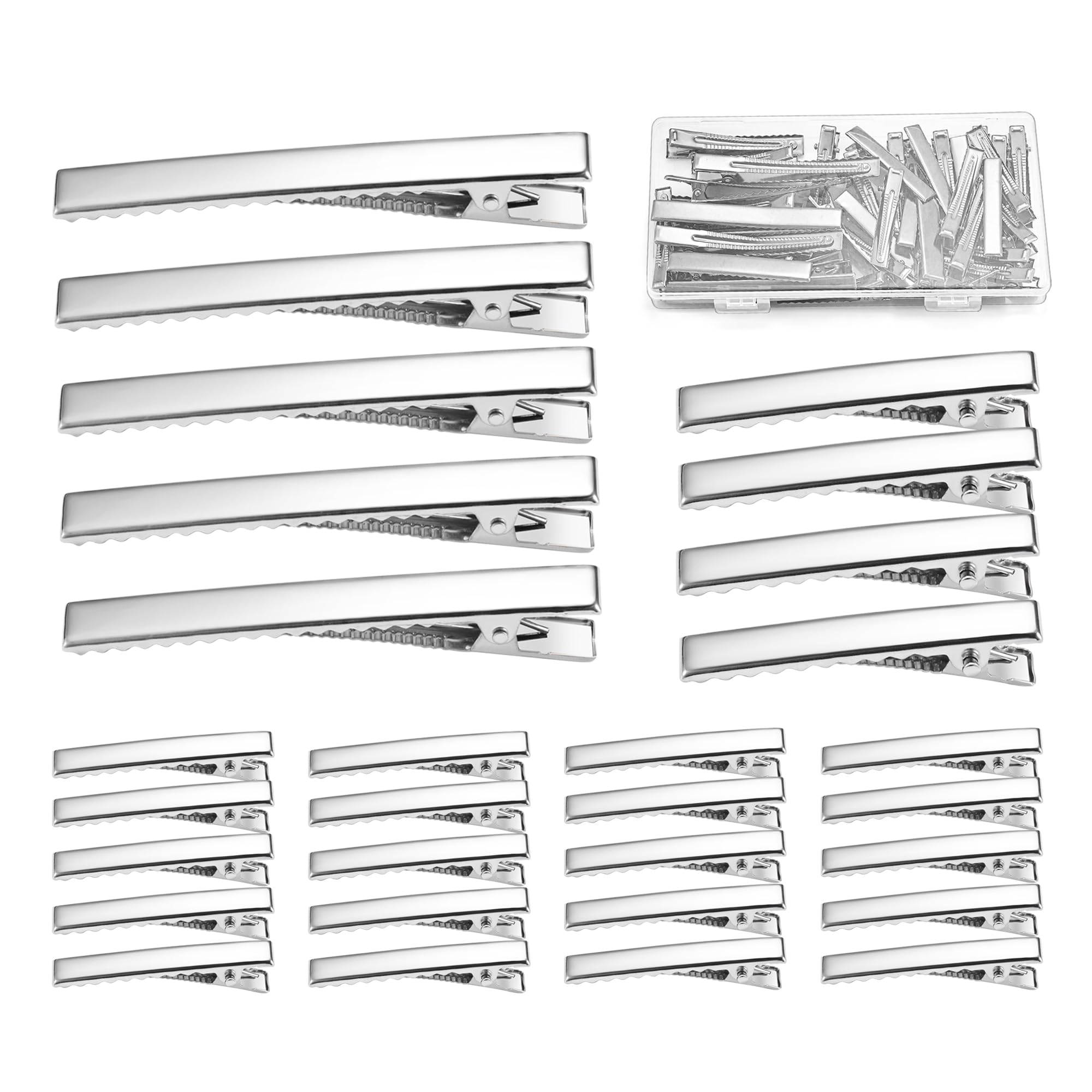 Pinza alligator Qoneyik de 3,1 pulgadas en primer plano para seccionar mechones