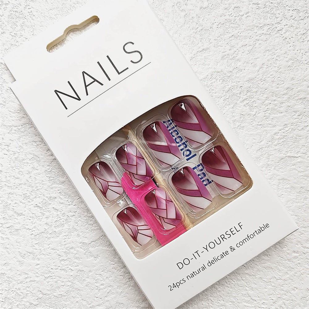 QQPPOLIU kit de 24 piezas de uñas para manicura rápida y duradera.