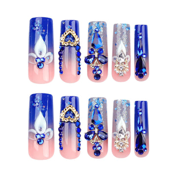 QQPPOLIU Uñas para fiestas y uso diario con acabado impactante