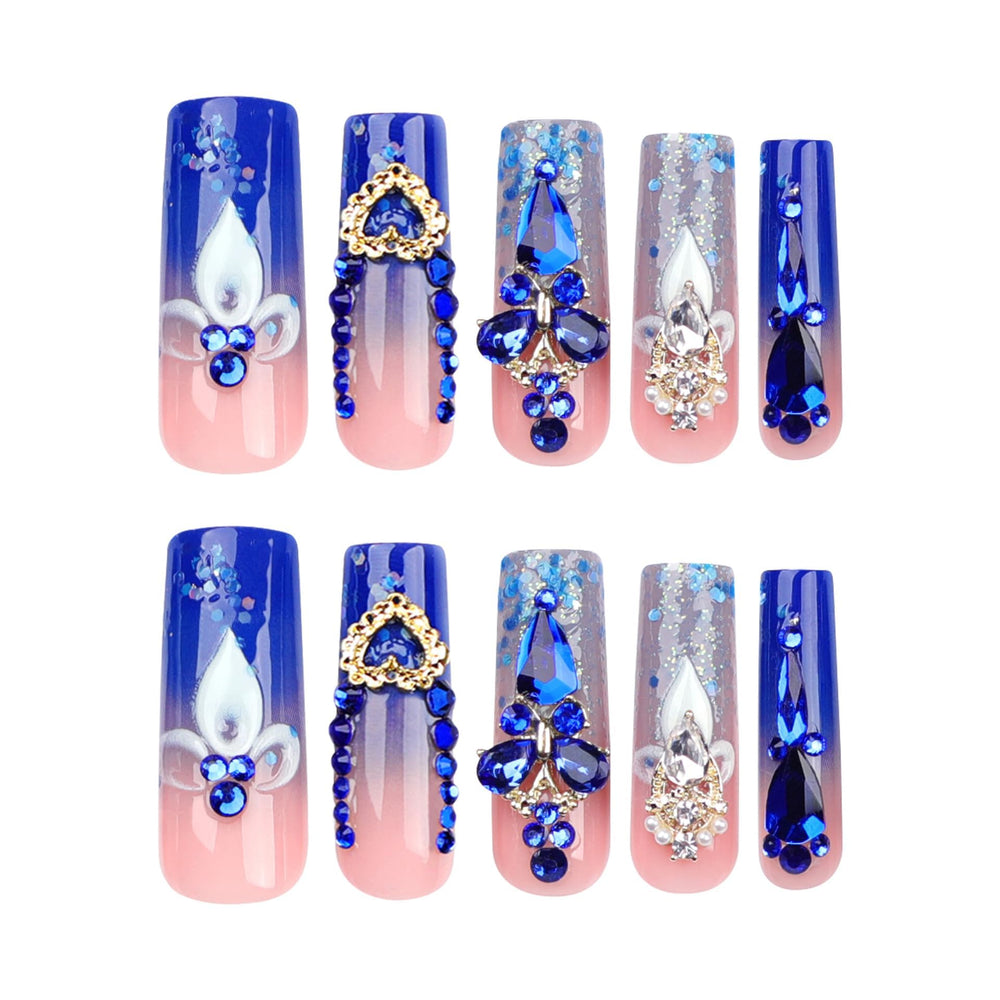 QQPPOLIU Uñas para fiestas y uso diario con acabado impactante