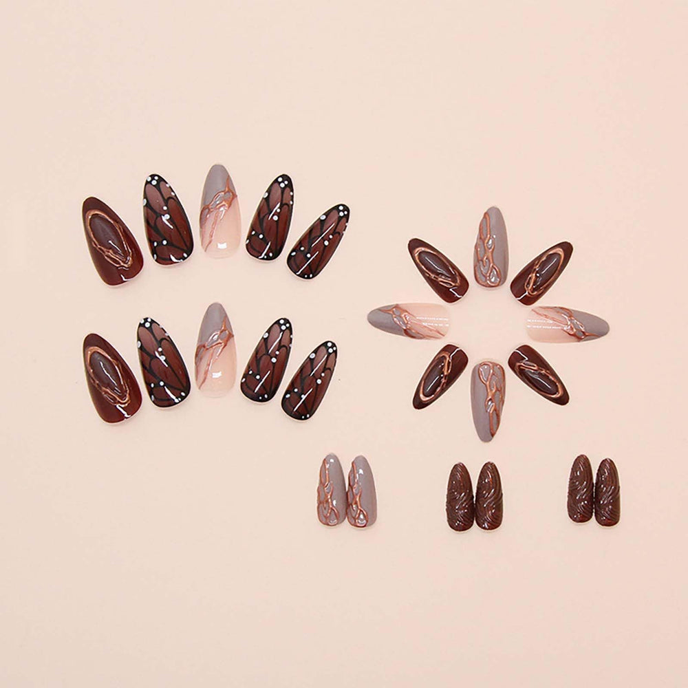 QQPPOLIU detalle mariposa en uñas postizas para realzar ocasiones