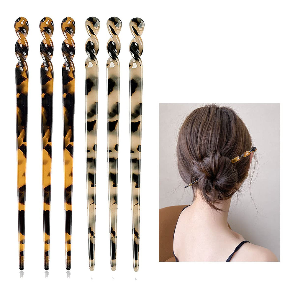 QRWT palitos de pelo estampado leopardo para fijar peinados con estilo