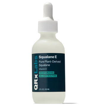 QRxLabs Aceite Squalane para rostro, frasco elegante y hidratación suave.