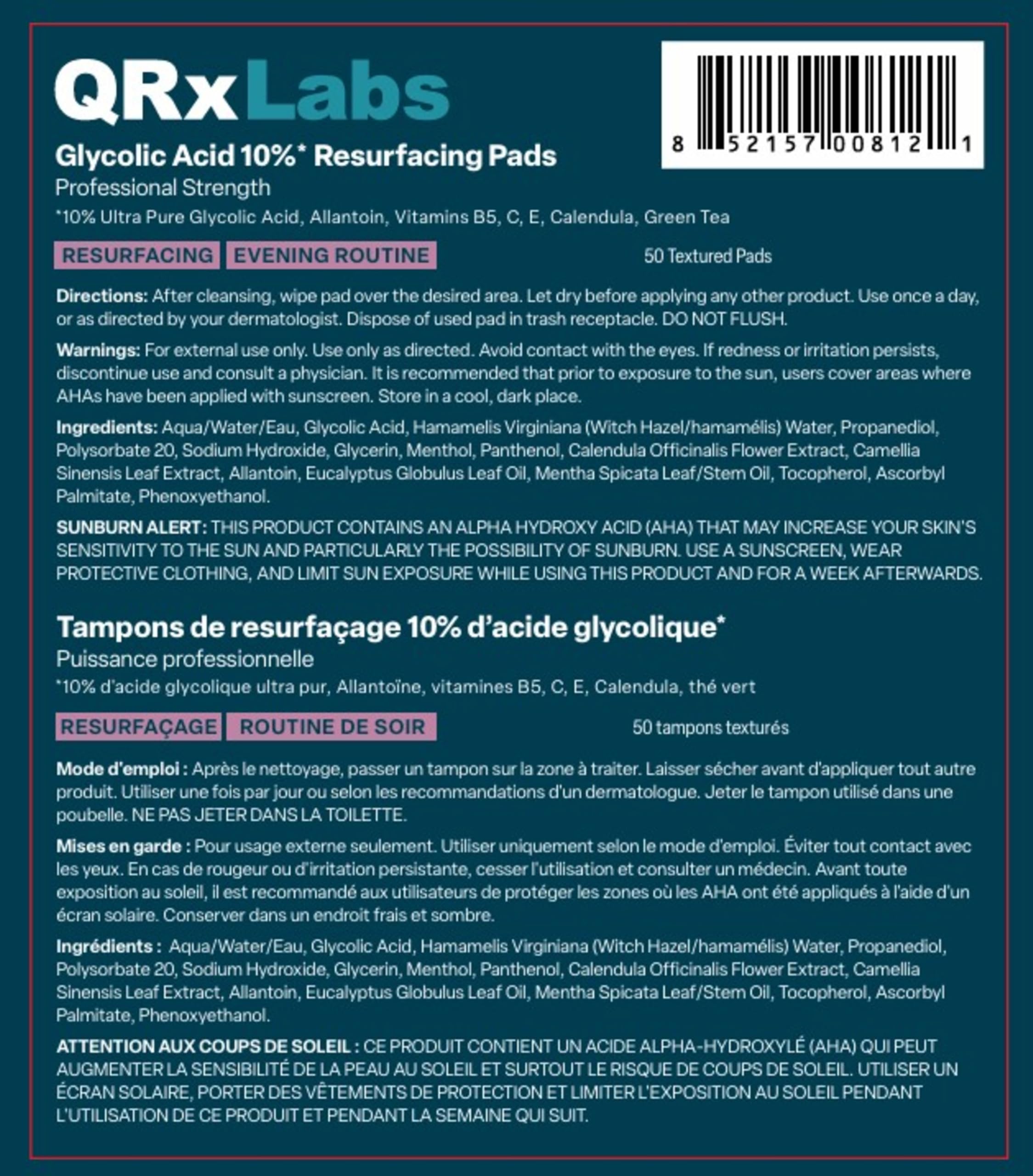 Aplicación fácil de las almohadillas de ácido glicólico QRxLabs en la rutina diaria