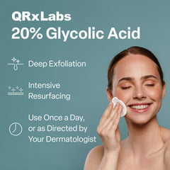 QRxLabs envase de 50 almohadillas, fácil de usar diariamente.