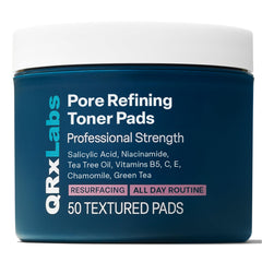 QRxLabs Pore Toner Pads para uso diario, piel más limpia y equilibrada.
