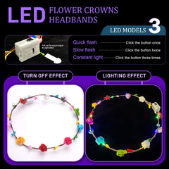 QSJQllo corona floral LED ideal para fiestas elegantes