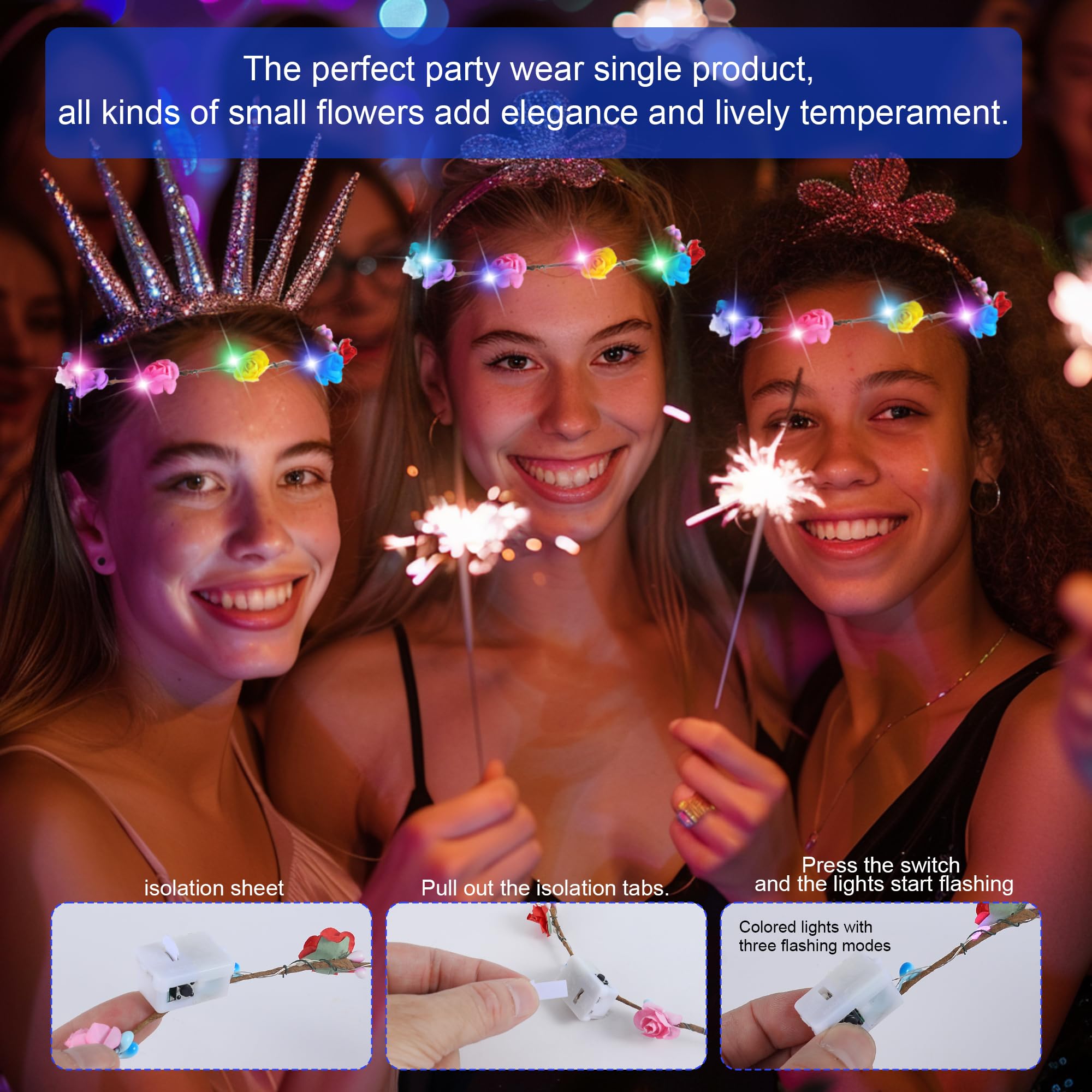 QSJQllo diadema LED ideal para conciertos y fiestas con luz de escenario.