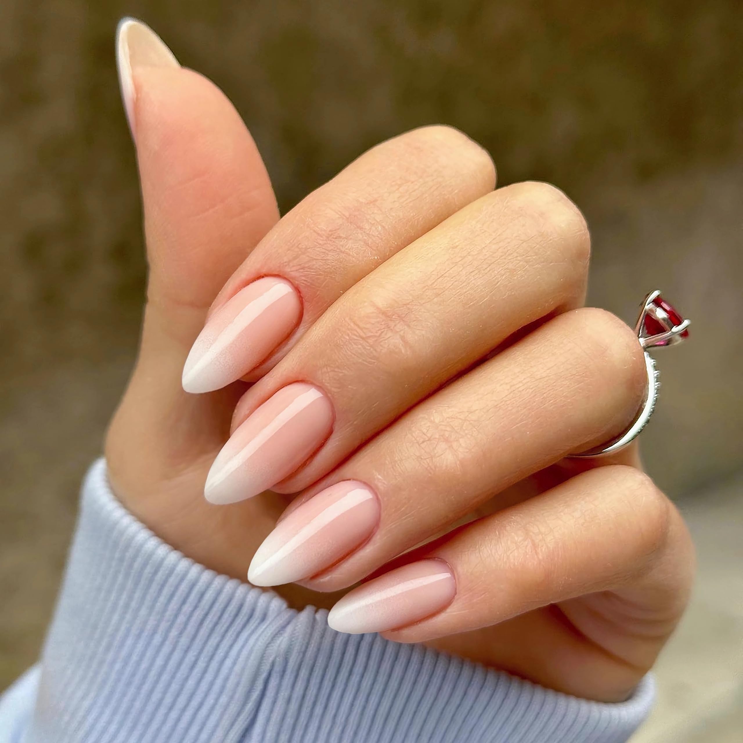 Qsnidy conjunto de uñas postizas con 24 piezas y 12 tallas para ajuste perfecto.