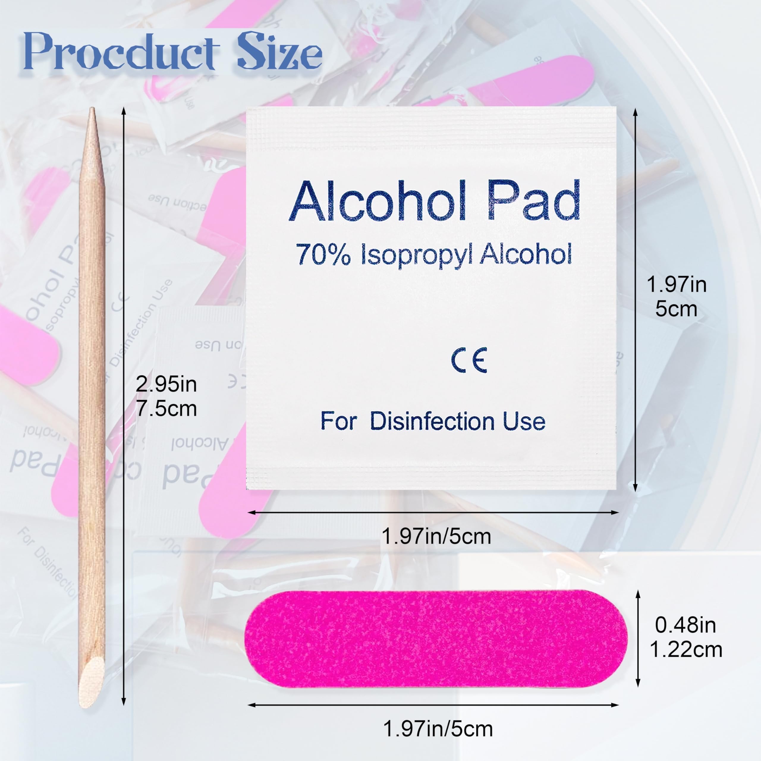 Toallita de alcohol Qsnidy para desinfectar y preparar uñas antes de aplicar.