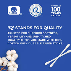 Q-tips para cuidado del bebé: suave en zonas sensibles.