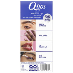 Q-tips precisos para aplicación de maquillaje en ojos y cejas.