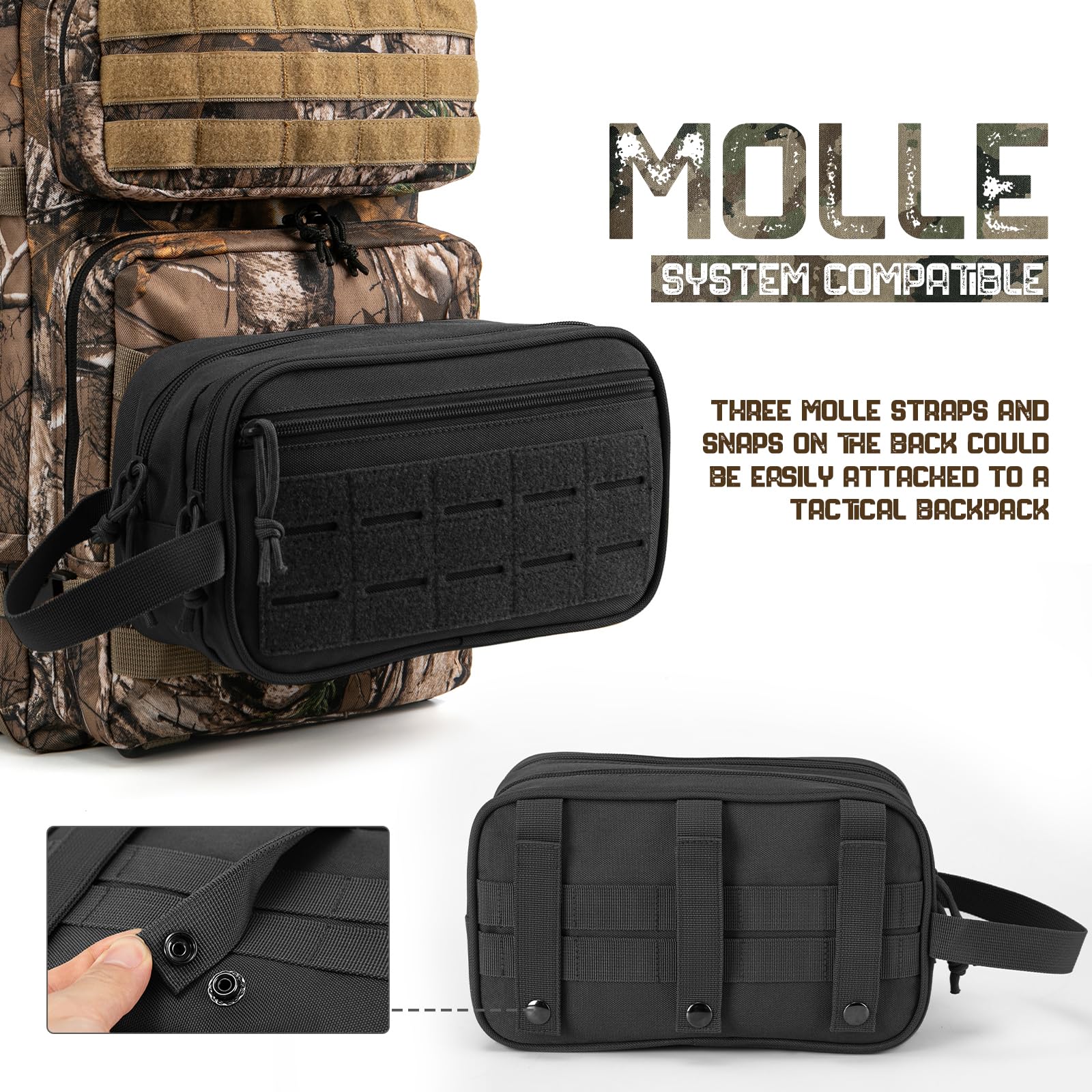 QT&QY diseño MOLLE frontal facilita añadir accesorios