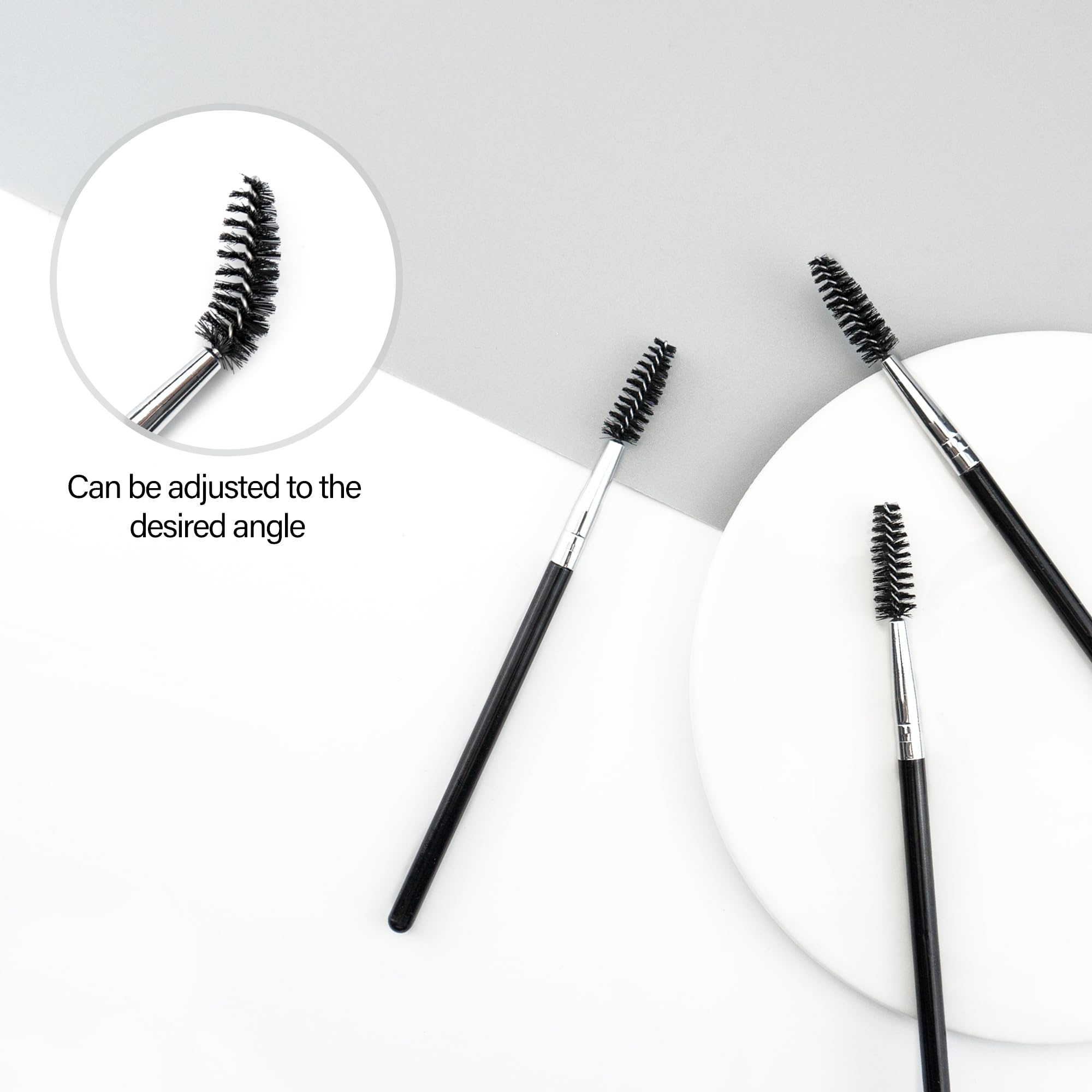 Set de 3 brochas Quacc para pestañas y cejas, reutilizables.