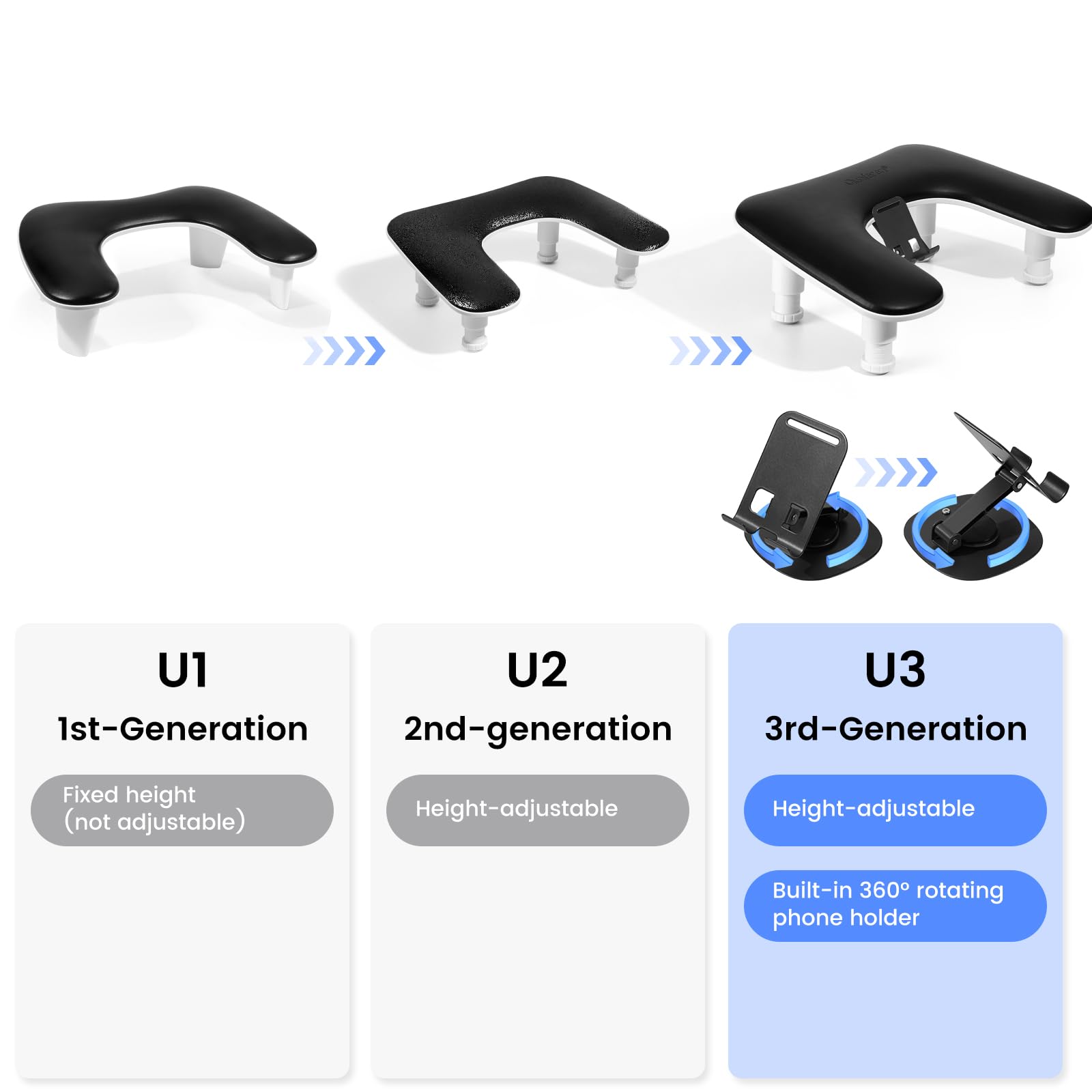 Quaferen soporte ergonómico ajustable ofrece estabilidad durante largas sesiones de uñas.