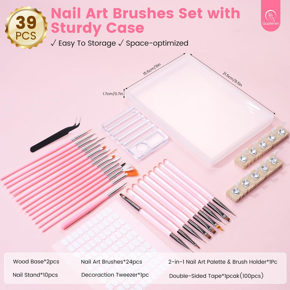 Caja Quaferen de almacenamiento para herramientas de uñas ordenadas.