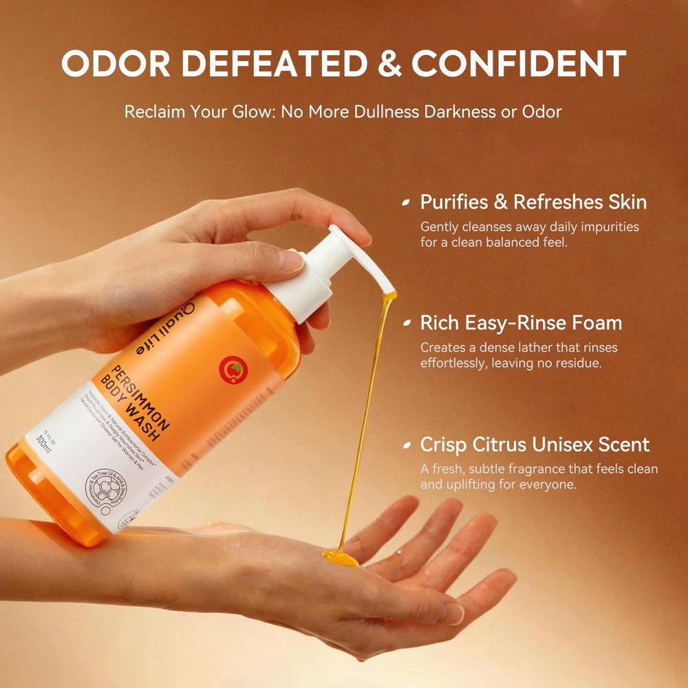 QualiLife Persimmon: ingredientes naturales como aceite de oliva para hidratar la piel.