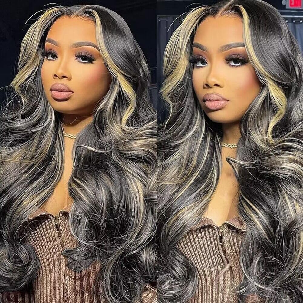 QUANDIAN Balayage 13x6 frente de encaje, cabello humano, apariencia natural para uso diario.
